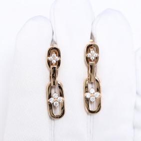 Золотые серьги ЮЗ Корона К1-С6250 с фианитом К1-С6250 фото