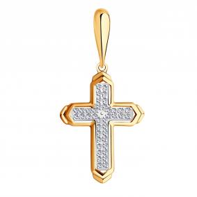 Золотая подвеска ЮЗ Корона К1-п3883 с фианитом К1-п3883 фото