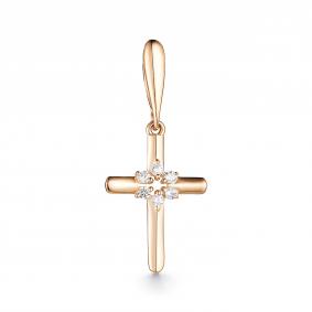 Золотая подвеска ЮЗ Корона К1-п3884 с фианитом К1-п3884 фото