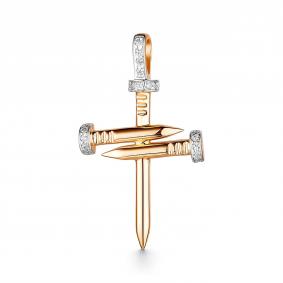 Золотая подвеска ЮЗ Корона К1-п4144 с фианитом К1-п4144 фото