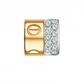 Золотая подвеска-шарм ЮЗ Корона с фианитом К1-п4271 К1-п4271 фото