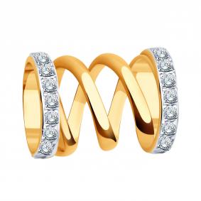 Золотая подвеска-шарм ЮЗ Корона с фианитом К1-п5728 К1-п5728 фото