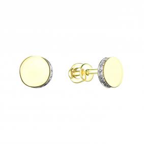 Серьги из лимонного золота ЮЗ Корона К1-с4212л с фианитом К1-с4212л фото