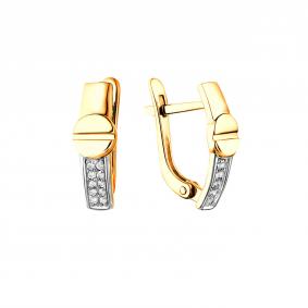 Серьги из лимонного золота ЮЗ Корона К1-с4717л с фианитом К1-с4717л фото