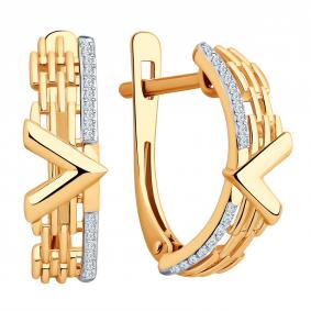 Золотые серьги ЮЗ Корона К1-с4887 с фианитом К1-с4887 фото