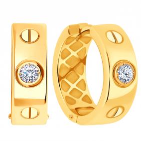 Золотые серьги ЮЗ Корона К1-с6200 с фианитом К1-с6200 фото