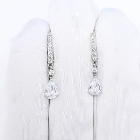 Серьги из белого золота ЮЗ Корона К1-с6572б с фианитом К1-с6572б фото