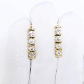 Серьги из лимонного золота ЮЗ Корона К1-с6989л с фианитом К1-с6989л фото