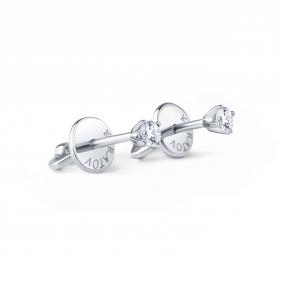 Серьги из белого золота Karatov К30102Г665-0,18-К с бриллиантом К30102Г665-0,18-К фото