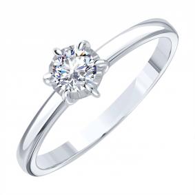 Кольцо из белого золота Karatov К30561Д866-0,3-К с бриллиантом К30561Д866-0,3-К фото