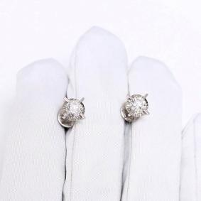 Серьги из белого золота Karatov К30562Е366-0,4-К с бриллиантом К30562Е366-0,4-К фото