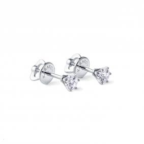 Серьги из белого золота Karatov К33102Г666-0,3-К с бриллиантом К33102Г666-0,3-К фото