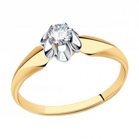 Золотое кольцо Александра К432ск с фианитом К432ск фото