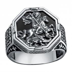 Кольцо из черненого серебра Георгий Победоносец Высоковы 585 КП-3-Ч КП-3-Ч фото