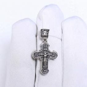 Подвеска-крест Живо-творящему Кресту Господню  из черненого серебра Высоковы 585 КР3Д-23-Ч КР3Д-23-Ч фото