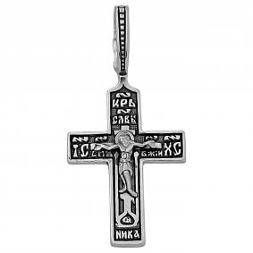 Подвеска-крест Да воскреснет Бог и расточатся врази Его из черненого серебра Высоковы 585 КРЛ-42-Ч КРЛ-42-Ч фото