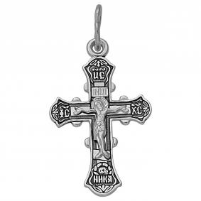Подвеска-крест Да воскреснет Бог и расточатся врази Его из серебра Высоковы 585 КРЛ-47-Ч КРЛ-47-Ч фото