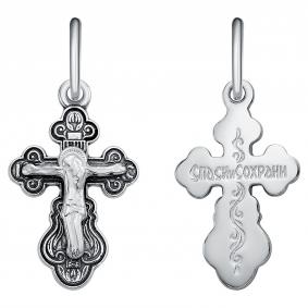 Подвеска-крест Господи спаси и сохрани из черненого серебра Высоковы 585 КРШ-68-Ч КРШ-68-Ч фото