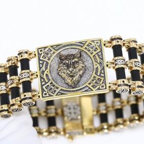 Браслет из лимонного серебра ЮЗ Корона с карбоном КС-01-05-006 КС-01-05-006 фото