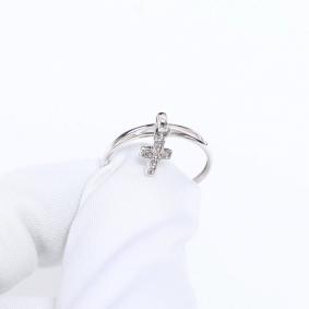 Серебряное кольцо-крест ЮЗ Корона с фианитом КС-К5660 КС-К5660 фото