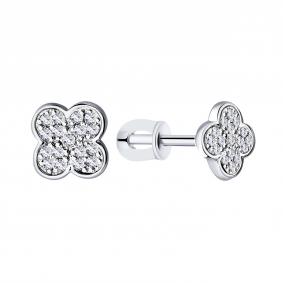 Серебряные серьги ЮЗ Корона КС-С5066 с фианитом КС-С5066 фото