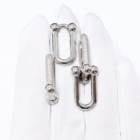 Серебряные серьги- трансформеры ЮЗ Корона с фианитом КС-С5537 КС-С5537 фото