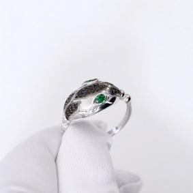 Серебряное кольцо Символ года Змея ЮЗ Корона с фианитом КС-кч5852 КС-кч5852 фото