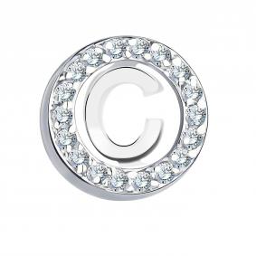 Серебряная подвеска буква С ЮЗ Корона с фианитом КС-п5209 КС-п5209 фото