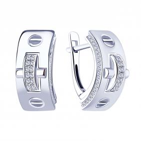 Серебряные серьги ЮЗ Корона КС-с4734 с фианитом КС-с4734 фото