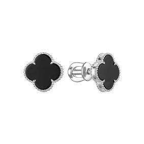 Серебряные серьги ЮЗ Корона КС-с5060v79 с ониксом КС-с5060v79 фото