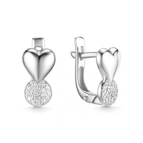 Серебряные серьги ЮЗ Корона КС-С5515 с фианитом КС-С5515 фото