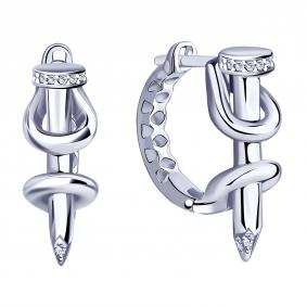 Серебряные серьги ЮЗ Корона КС-с5761 с фианитом КС-с5761 фото