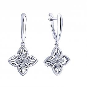 Серебряные серьги ЮЗ Корона КС-с5775-1 с фианитом КС-с5775-1 фото