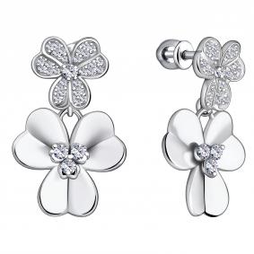 Серебряные серьги ЮЗ Корона КС-с5953 с фианитом КС-с5953 фото