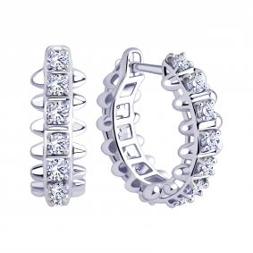 Серебряные серьги ЮЗ Корона КС-с6080 с фианитом КС-с6080 фото