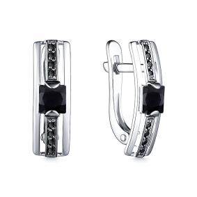 Серебряные серьги ЮЗ Корона КС-сч1343V62 с фианитом КС-сч1343V62 фото