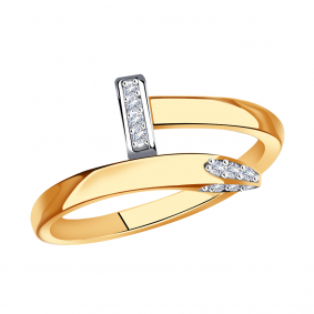 Золотое кольцо Гвоздь Александра с фианитом Коф002ск Коф002ск фото