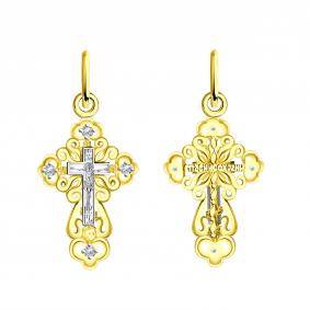 Подвеска из лимонного золота Александра Кр019сбл с фианитом Кр019сбл фото