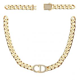 Золотое колье Александра Кф008ск с фианитом Кф008ск фото