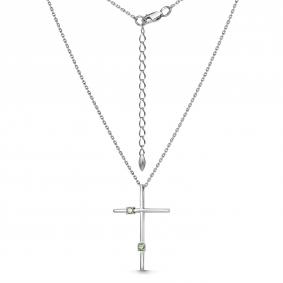 Серебряное колье-крест Дар с муассанитом Кц-2500рс16139 Кц-2500рс16139 фото
