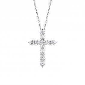Серебряное колье-крест Дар с муассанитом Кц-2506рс16128 Кц-2506рс16128 фото