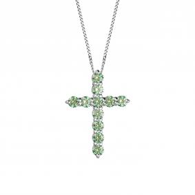 Серебряное колье-крест Дар с муассанитом Кц-2506рс16139 Кц-2506рс16139 фото