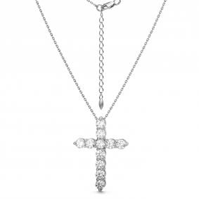 Серебряное колье-крест Дар с муассанитом Кц-2507рс16128 Кц-2507рс16128 фото