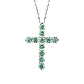 Серебряное колье-крест Дар с муассанитом Кц-2507рс16139 Кц-2507рс16139 фото