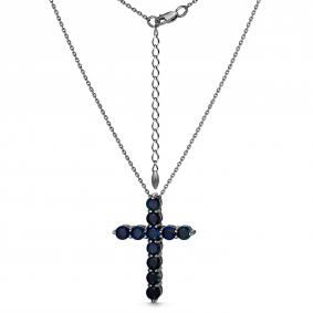 Серебряное колье-крест Дар с опалом Кц-2507чрс11716 Кц-2507чрс11716 фото