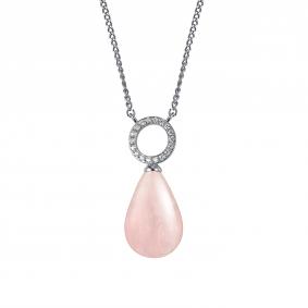 Серебряное колье Дар Кц-3850рг42100 с фианитом и кварцем Кц-3850рг42100 фото