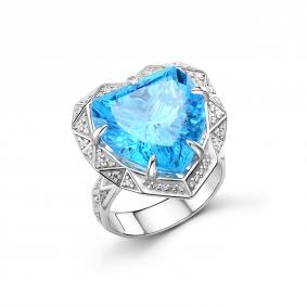 Серебряное кольцо Дар Кэ-0031рс40300 с топазом и фианитом Кэ-0031рс40300 фото