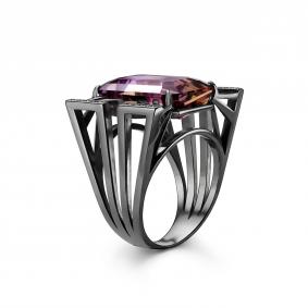 Серебряное кольцо Дар Кэ-0047чрс42611151 с сапфиром и аметрином Кэ-0047чрс42611151 фото