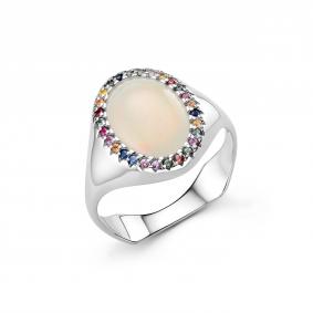 Серебряное кольцо Дар Кэ-0105рк117011151 с сапфиром и опалом Кэ-0105рк117011151 фото