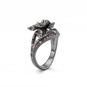 Серебряное кольцо Дар Кэ-0163/1чр11151 с сапфиром Кэ-0163/1чр11151 фото